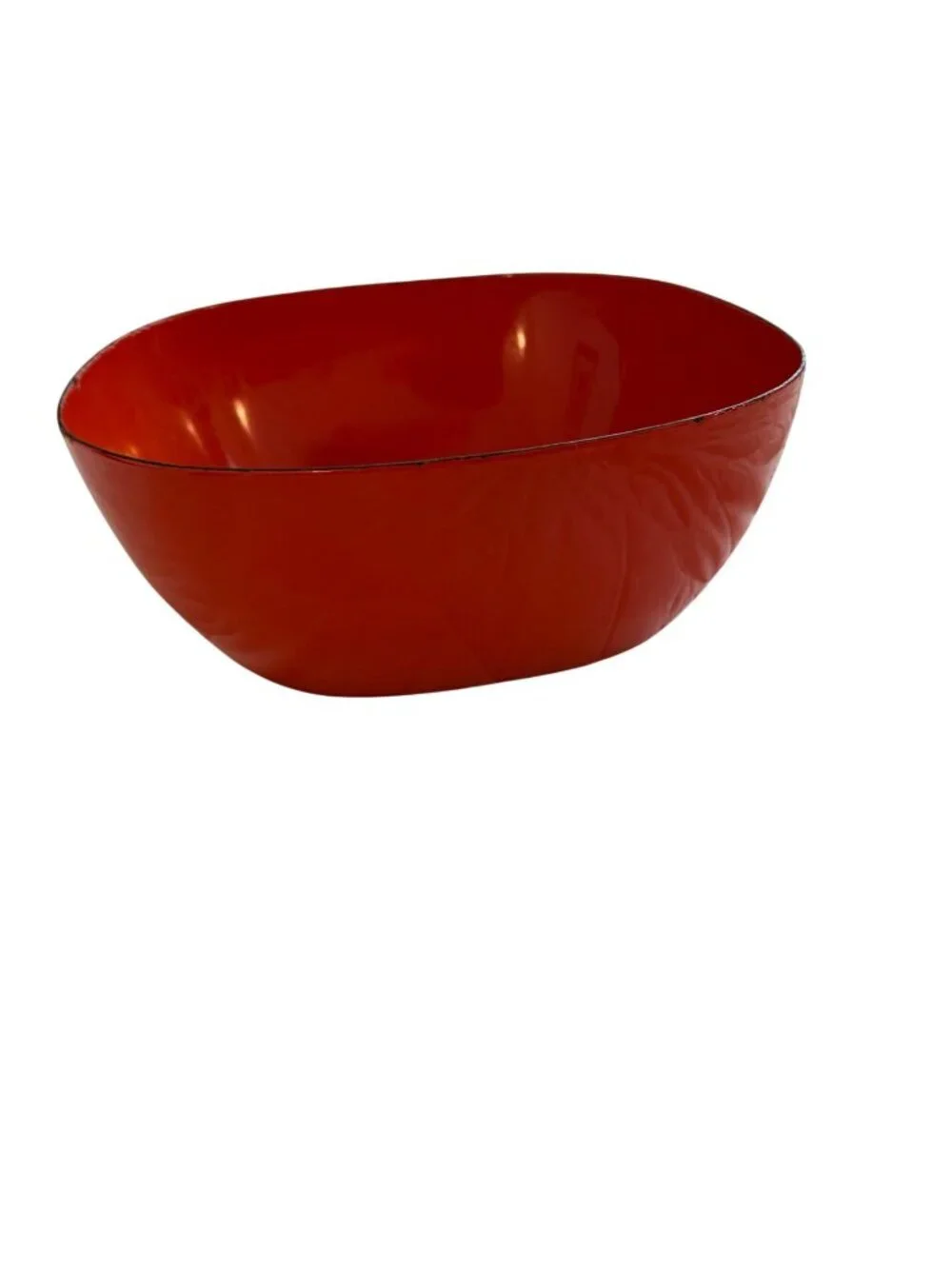 Cathrineholm Enamelware Metal Square Bowl Orange Minimalist Functional MCM